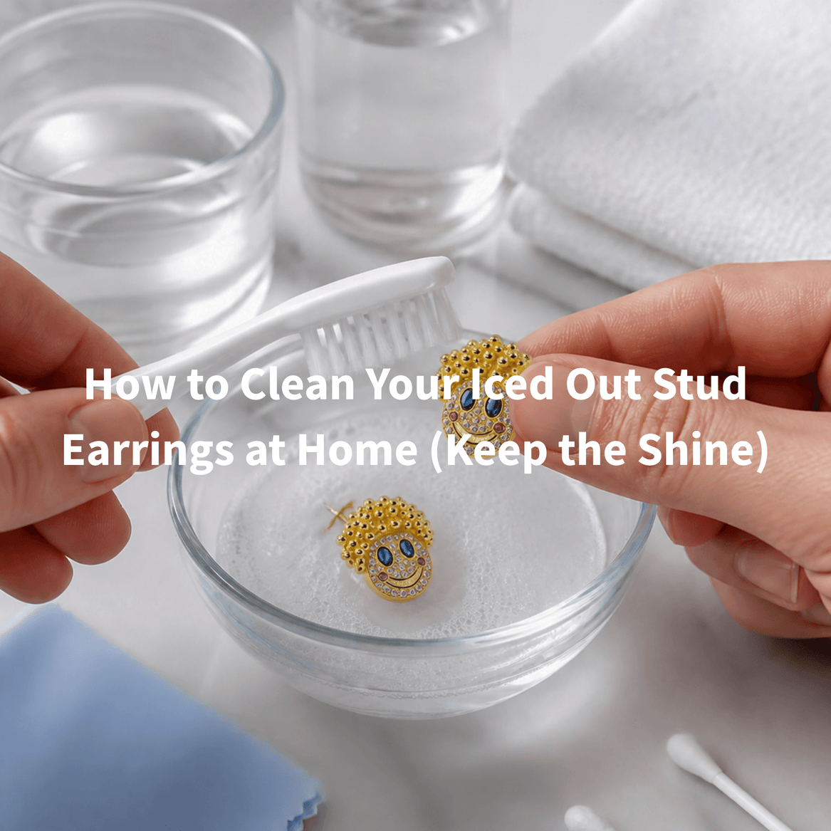 How to Clean Your Iced Out Stud Earrings at Home (Keep the Shine) - Aumpex