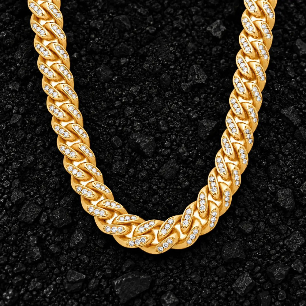 10mm Full Ice Moissanite Cuban Chain by Aumpex