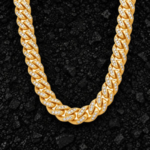 10mm Full Ice Moissanite Cuban Chain by Aumpex