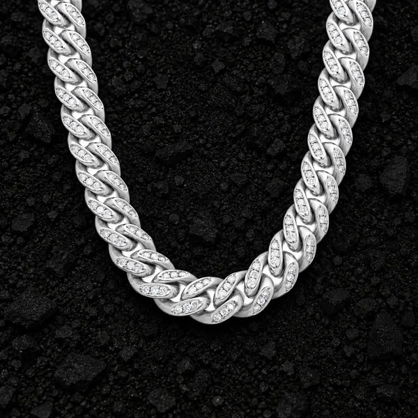 10mm Full Ice Moissanite Cuban Chain by Aumpex