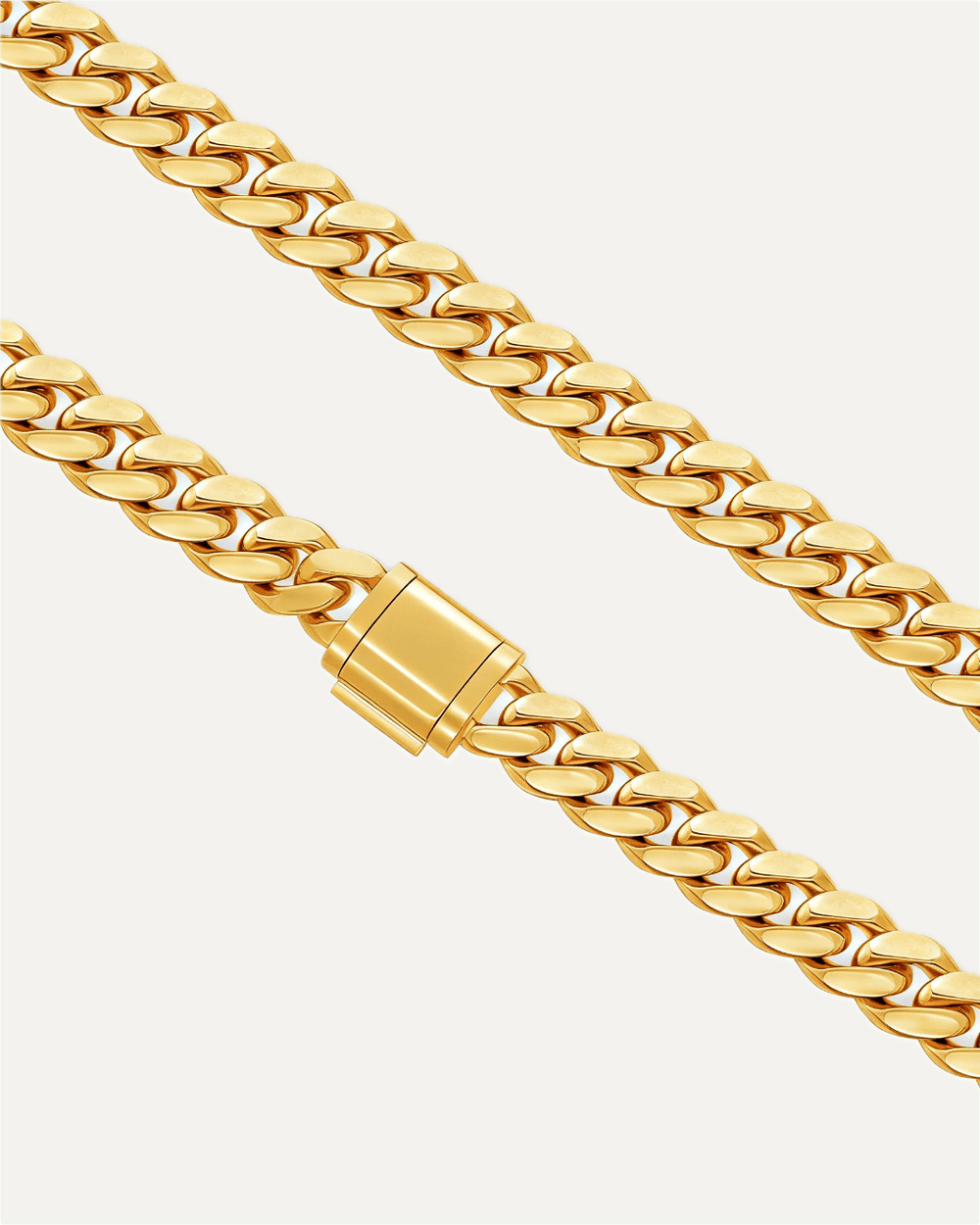 10mm Heavyweight Gold Cuban Link Chain by Aumpex