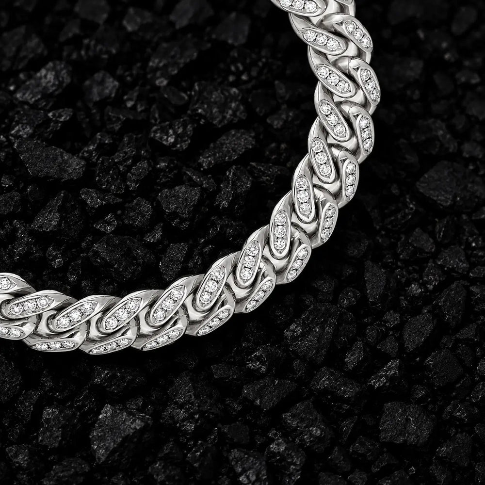 10mm Iced Out Miami Moissanite Cuban Bracelet by Aumpex