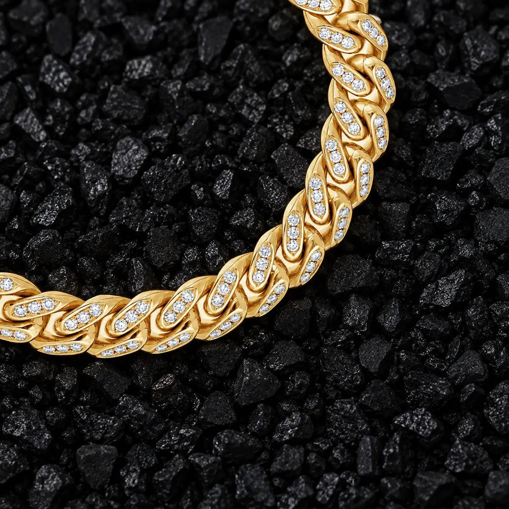 10mm Iced Out Miami Moissanite Cuban Bracelet by Aumpex