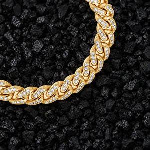 10mm Iced Out Miami Moissanite Cuban Bracelet by Aumpex