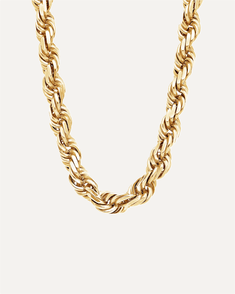 10mm Solid Gold Diamond Cut Rope Chain by Aumpex