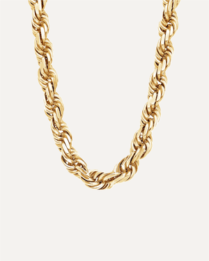 10mm Solid Gold Diamond Cut Rope Chain by Aumpex