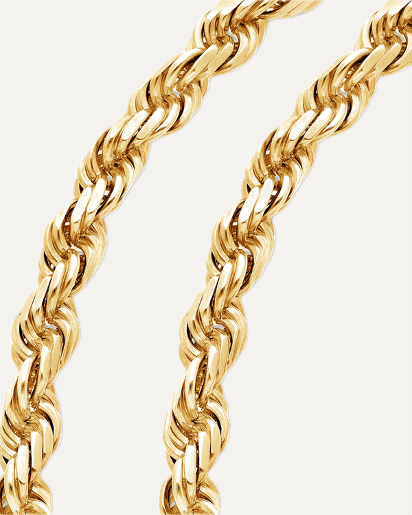 11.5mm Solid Gold Diamond Cut Rope Chain by Aumpex