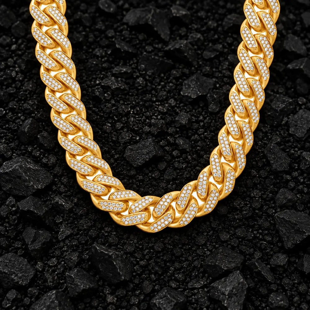 11mm Double-Row Moissanite Cuban Chain by Aumpex