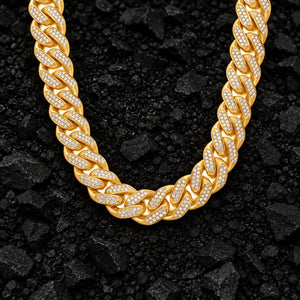11mm Double-Row Moissanite Cuban Chain by Aumpex