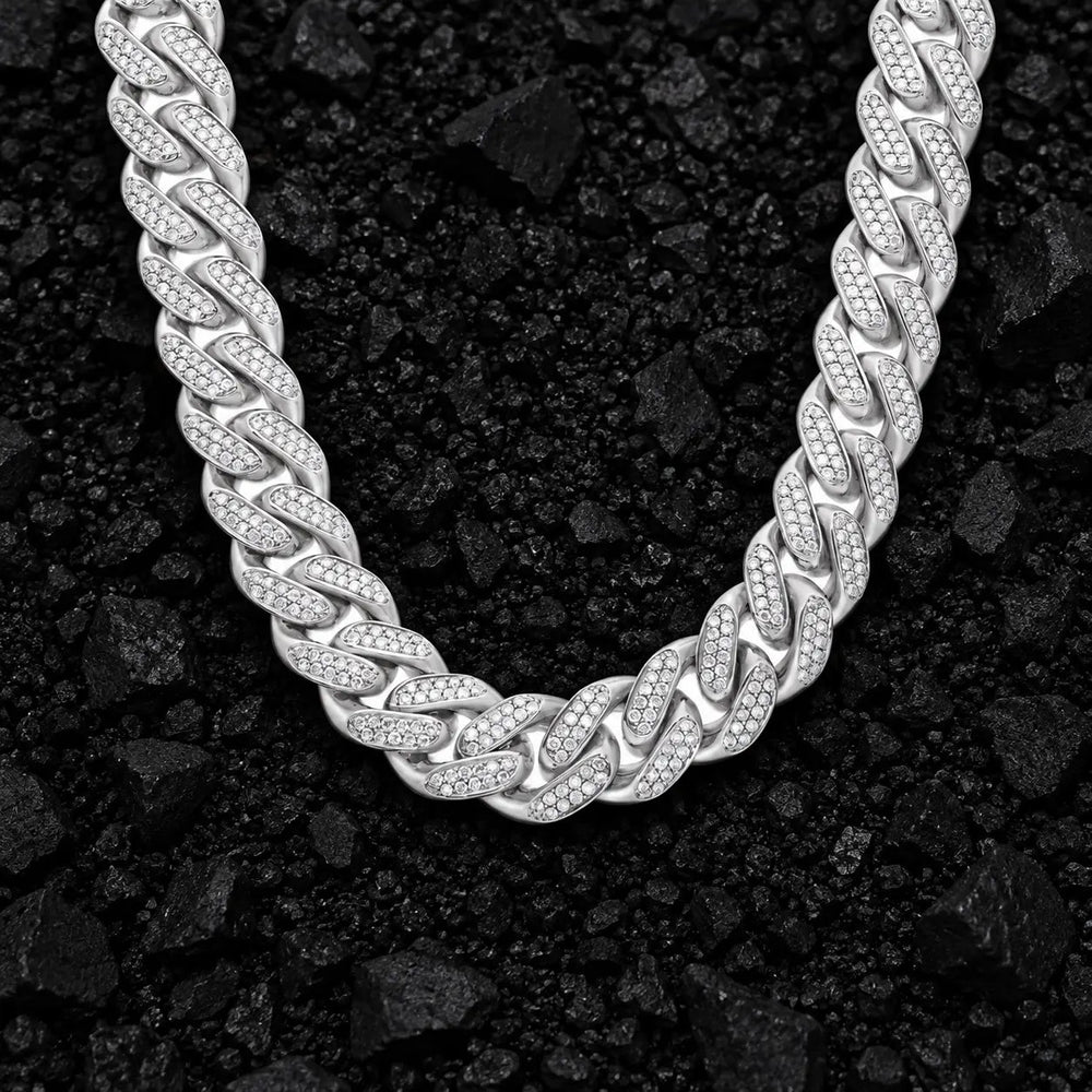 11mm Double-Row Moissanite Cuban Chain by Aumpex