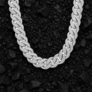 11mm Double-Row Moissanite Cuban Chain by Aumpex