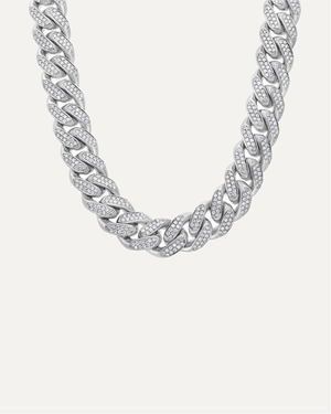 11mm Double - Row Moissanite Cuban Chain by Aumpex