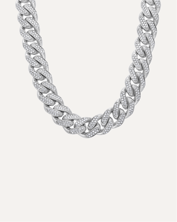 11mm Double - Row Moissanite Cuban Chain by Aumpex