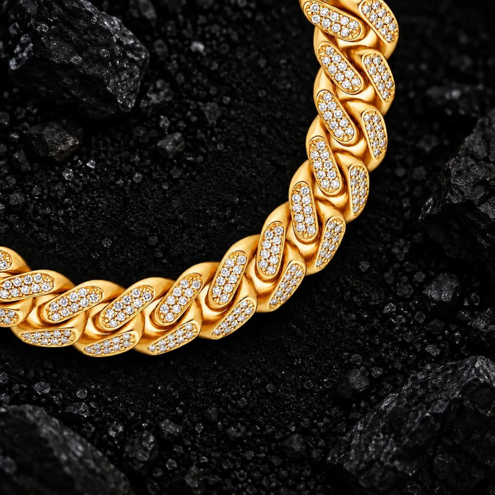 11mm Iced Out Miami Moissanite Cuban Bracelet by Aumpex
