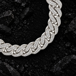 11mm Iced Out Miami Moissanite Cuban Bracelet by Aumpex