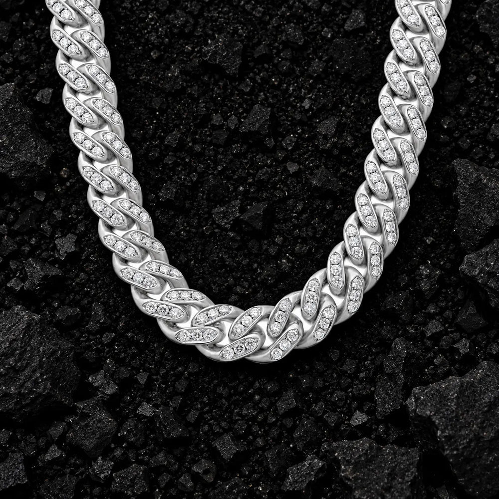 11mm Solitaire Moissanite Cuban Chain by Aumpex