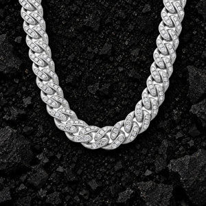 11mm Solitaire Moissanite Cuban Chain by Aumpex