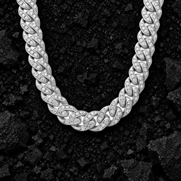 11mm Solitaire Moissanite Cuban Chain by Aumpex