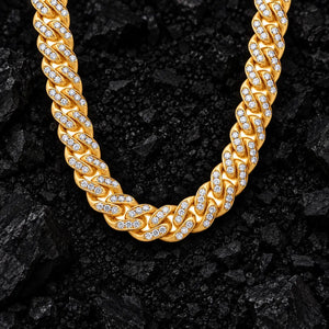 11mm Solitaire Moissanite Cuban Chain by Aumpex
