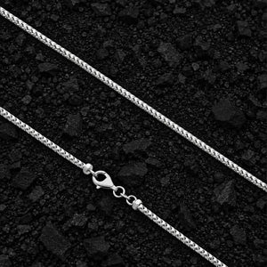 2.5mm The Solid 925 Sterling Silver Franco Link Chain by Aumpex