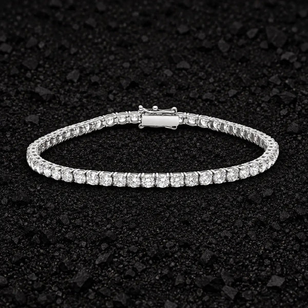 2.8mm Round Cut Moissanite Tennis Bracelet by Aumpex