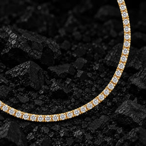 2mm Micro Solid Gold Lab-Grown Diamond Tennis Chain by Aumpex