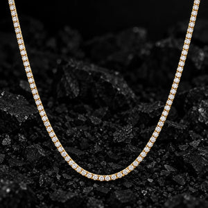 2mm Micro Solid Gold Lab-Grown Diamond Tennis Chain by Aumpex