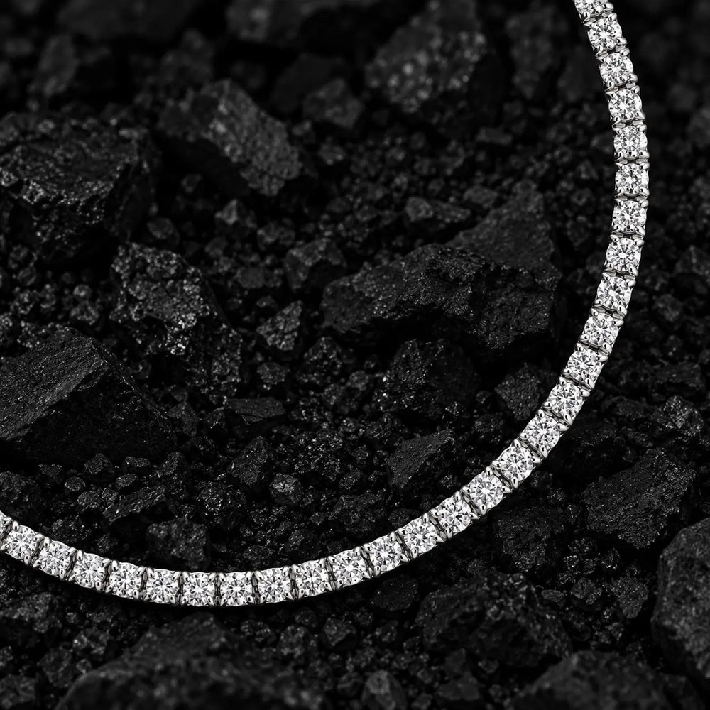 2mm Micro Solid Gold Lab-Grown Diamond Tennis Chain by Aumpex