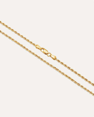 2mm Solid Gold Diamond Cut Rope Chain by Aumpex