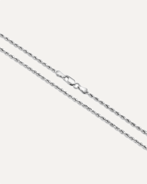 2mm Solid Gold Diamond Cut Rope Chain by Aumpex