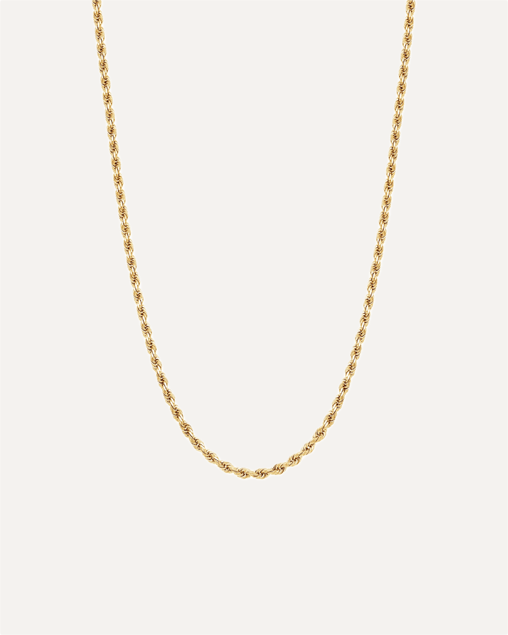 2mm Solid Gold Diamond Cut Rope Chain by Aumpex