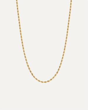 2mm Solid Gold Diamond Cut Rope Chain by Aumpex