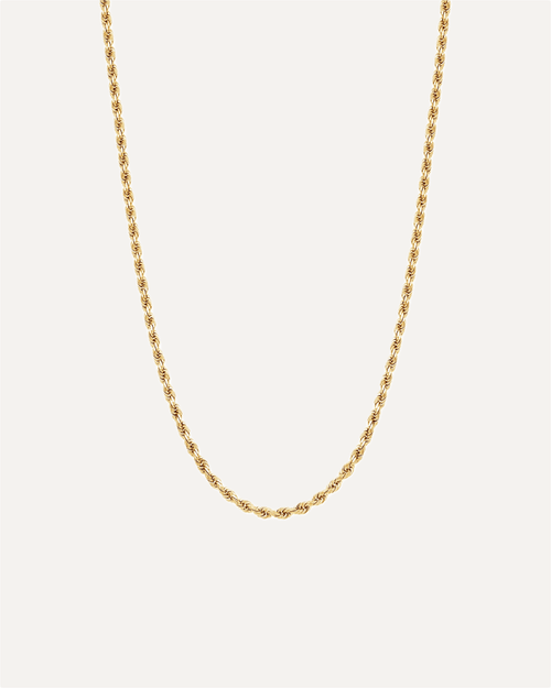 2mm Solid Gold Diamond Cut Rope Chain by Aumpex
