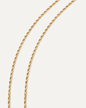 2mm Solid Gold Diamond Cut Rope Chain by Aumpex