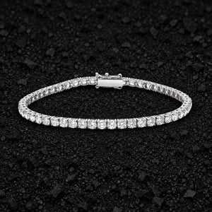 3.0mm Round Cut Moissanite Tennis Bracelet by Aumpex