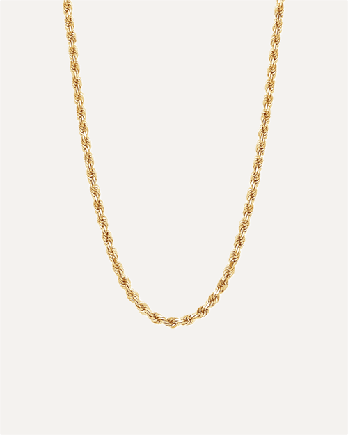 3mm Solid Gold Diamond Cut Rope Chain by Aumpex