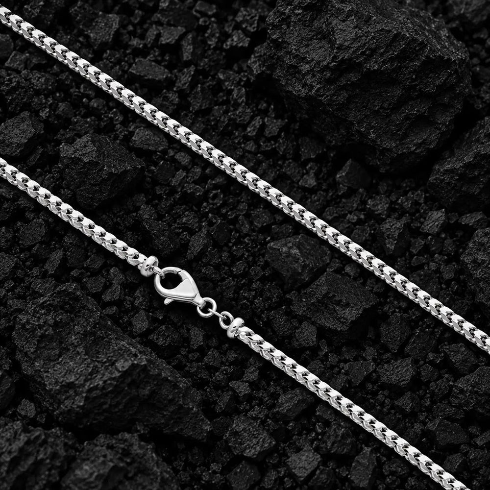 3mm The Solid 925 Sterling Silver Franco Link Chain by Aumpex
