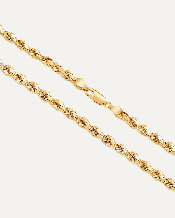 4.5mm Solid Gold Diamond Cut Rope Chain by Aumpex