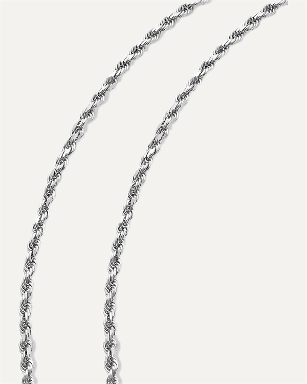 4mm Solid Gold Diamond Cut Rope Chain by Aumpex