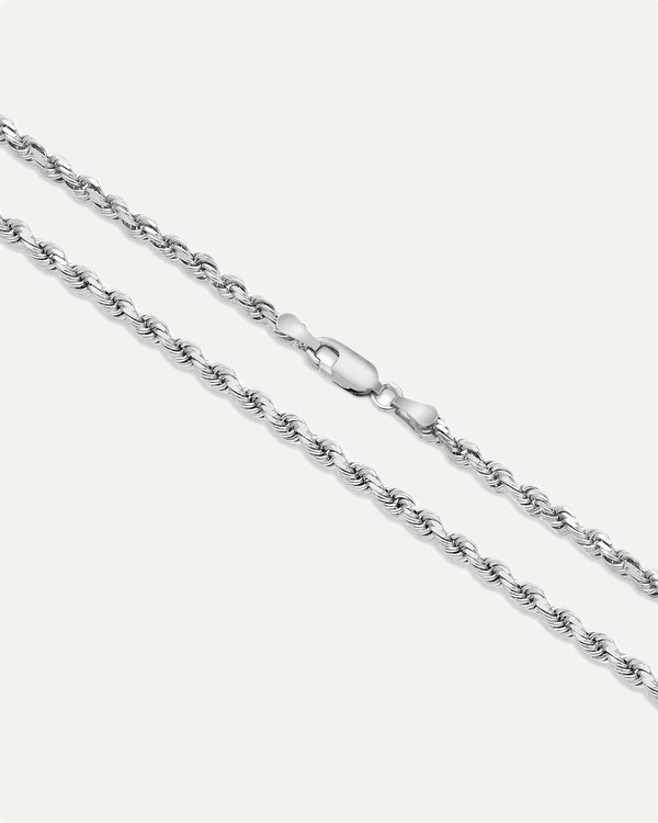 4mm Solid Gold Diamond Cut Rope Chain by Aumpex