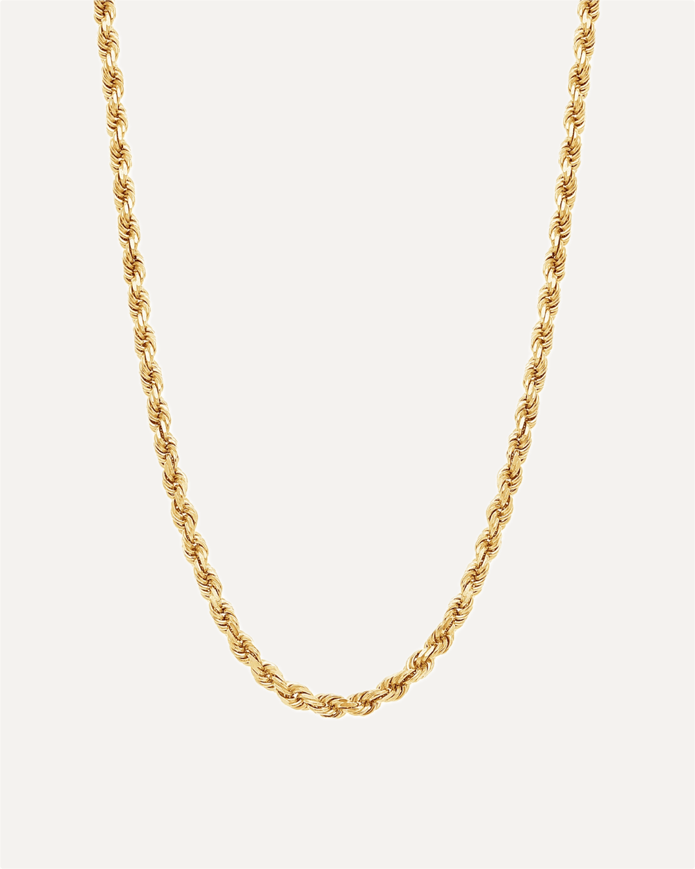 4mm Solid Gold Diamond Cut Rope Chain by Aumpex