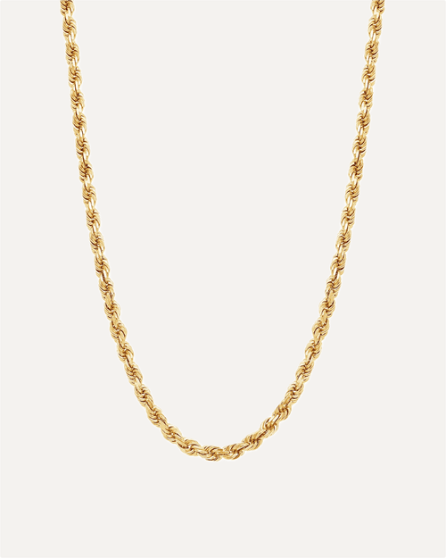 4mm Solid Gold Diamond Cut Rope Chain by Aumpex