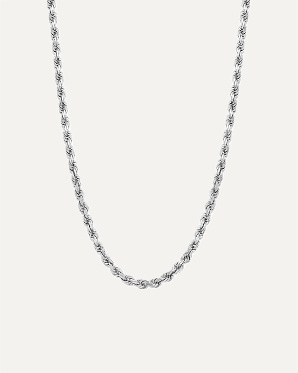 4mm Solid Gold Diamond Cut Rope Chain by Aumpex