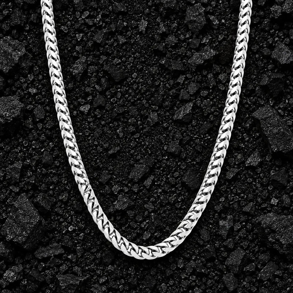 4mm The Solid 925 Sterling Silver Franco Link Chain by Aumpex