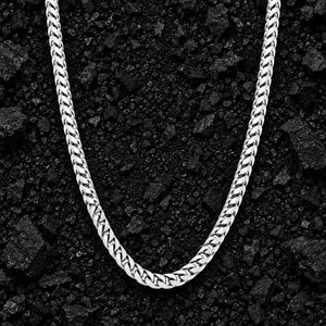 4mm The Solid 925 Sterling Silver Franco Link Chain by Aumpex