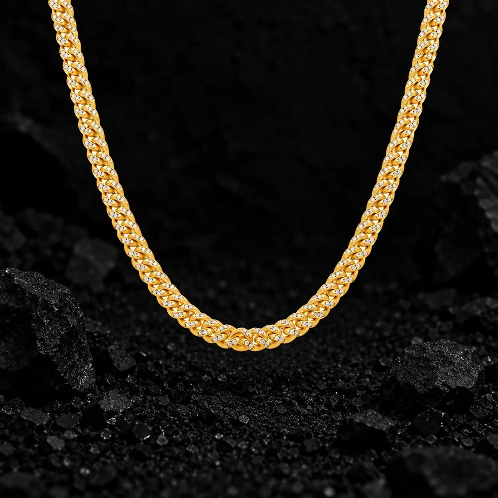 5mm Slim Moissanite Cuban Link Chain by Aumpex