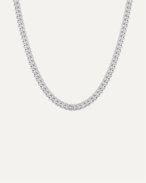 5mm Slim Moissanite Cuban Link Chain by Aumpex