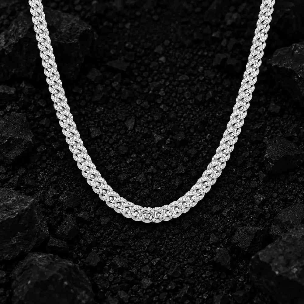 5mm Slim Moissanite Cuban Link Chain by Aumpex