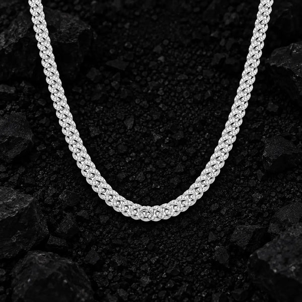 5mm Slim Moissanite Cuban Link Chain by Aumpex