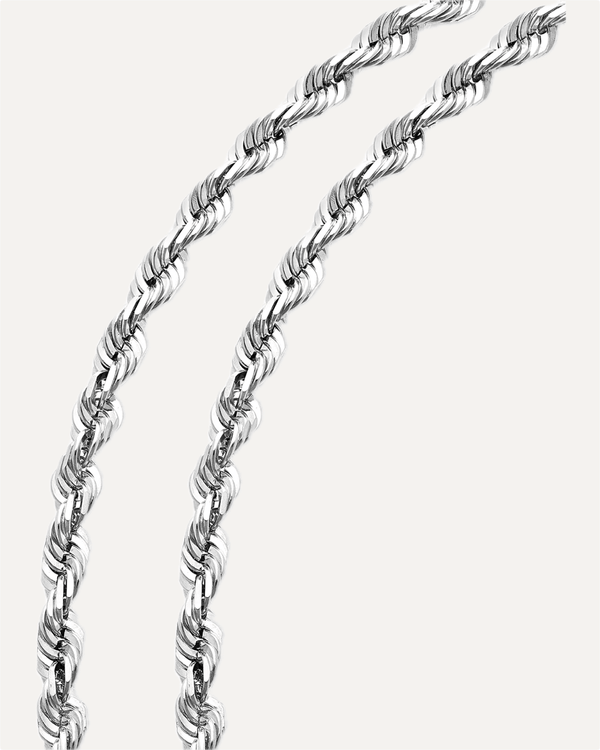 6mm Solid Gold Diamond Cut Rope Chain by Aumpex